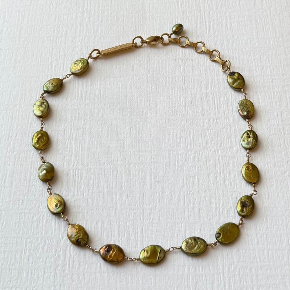 Jan Michaels Iridescent Green Freshwater Pearl Necklace